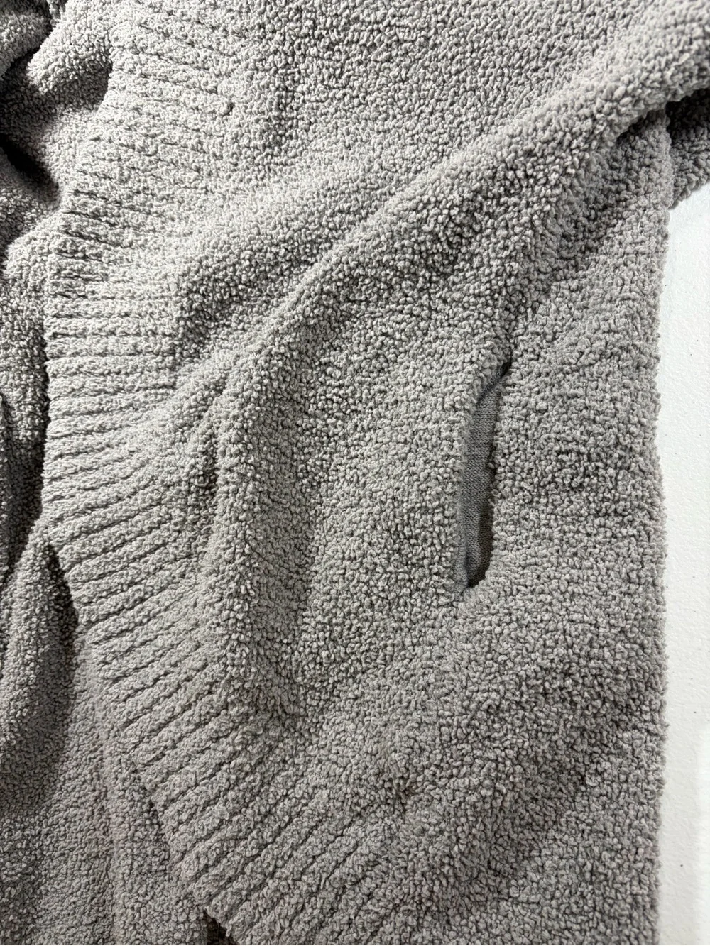 UGG Fremont Heather Gray Plush Fluffy Open-Front Cardigan (M)